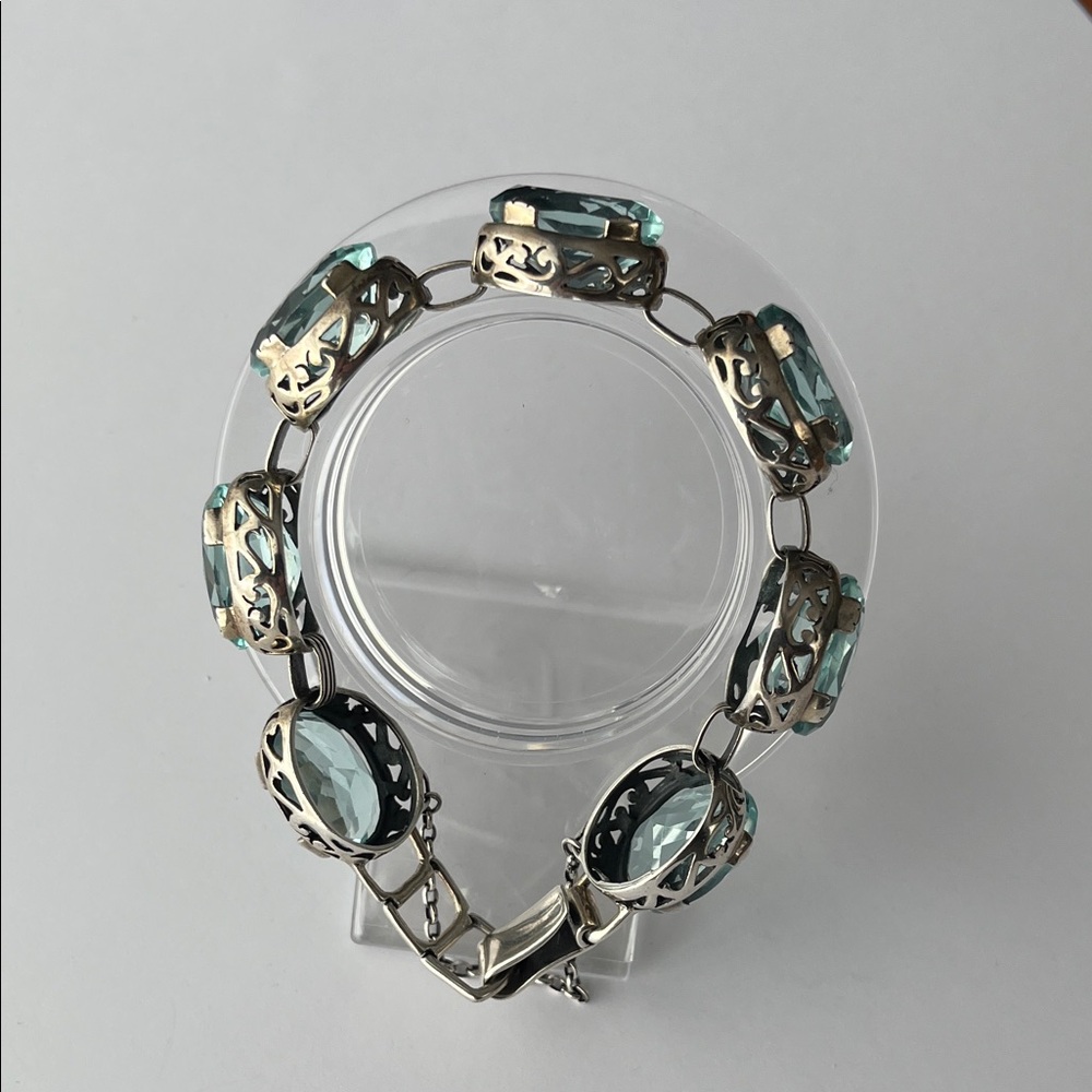 Silpada Sterling Silver and Blue Faceted Glass Bracelet - Picture 9 of 10